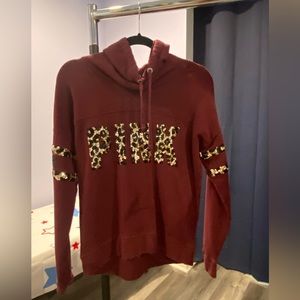 PINK Sweatshirt with Cowl Neck size XS